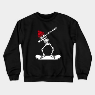 Dab dabbing skeleton snowboard Crewneck Sweatshirt